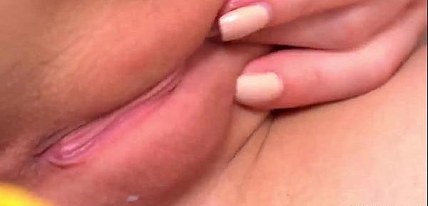  Steamy teenie rubs wet quim until she is having orgasm